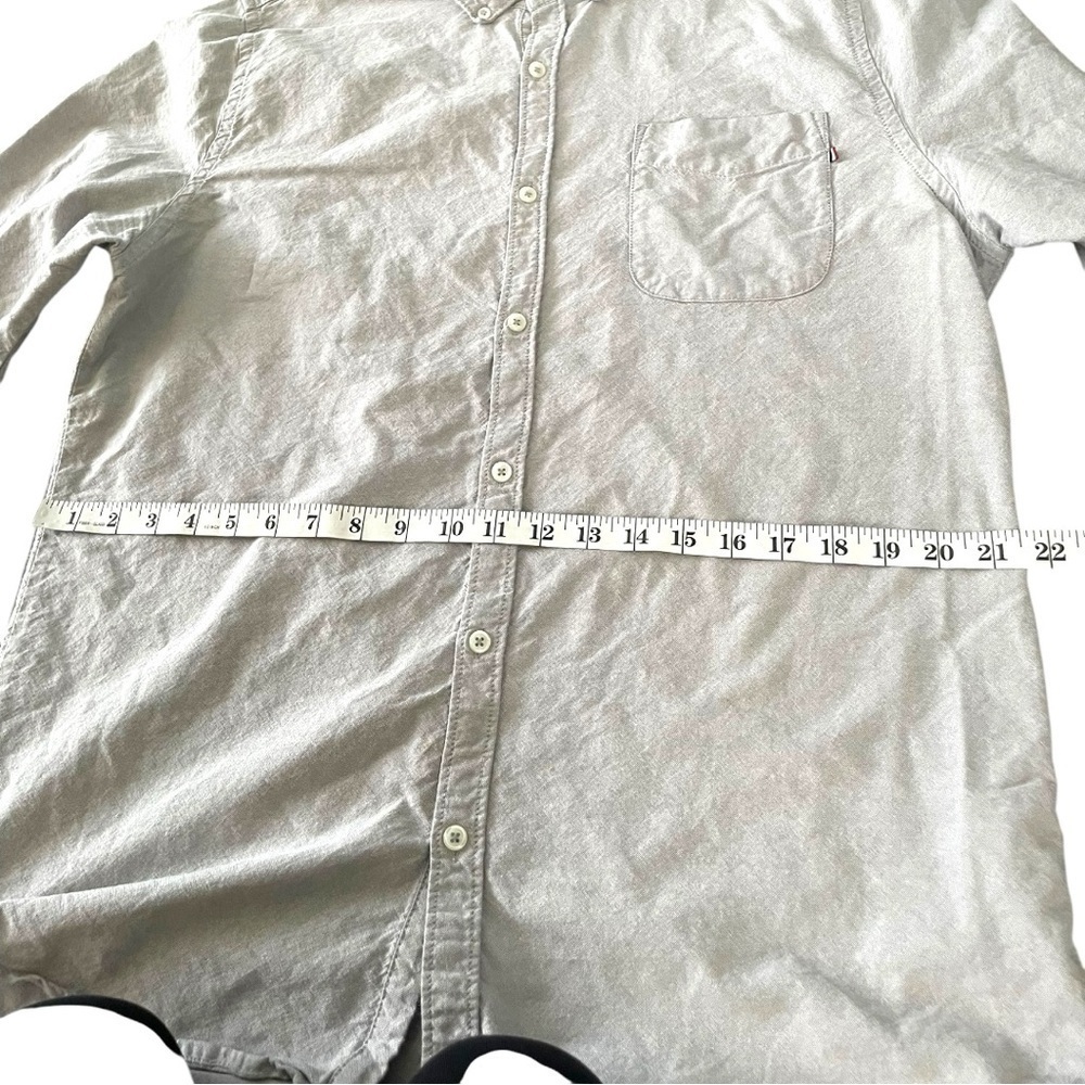 Cotton On CLASSIC FIT Light Gray Casual Button Down Shirt Long Sleeve. - Picture 6 of 7